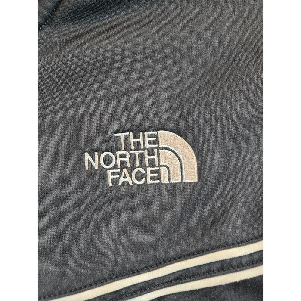 North Face Jacket Mens‎ Medium Gray Tech Soft Shell Full Zip Track Coat Striped